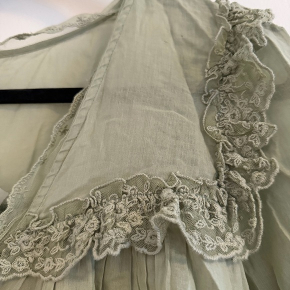 Free People Light Green Ruffle Top - Picture 6 of 7